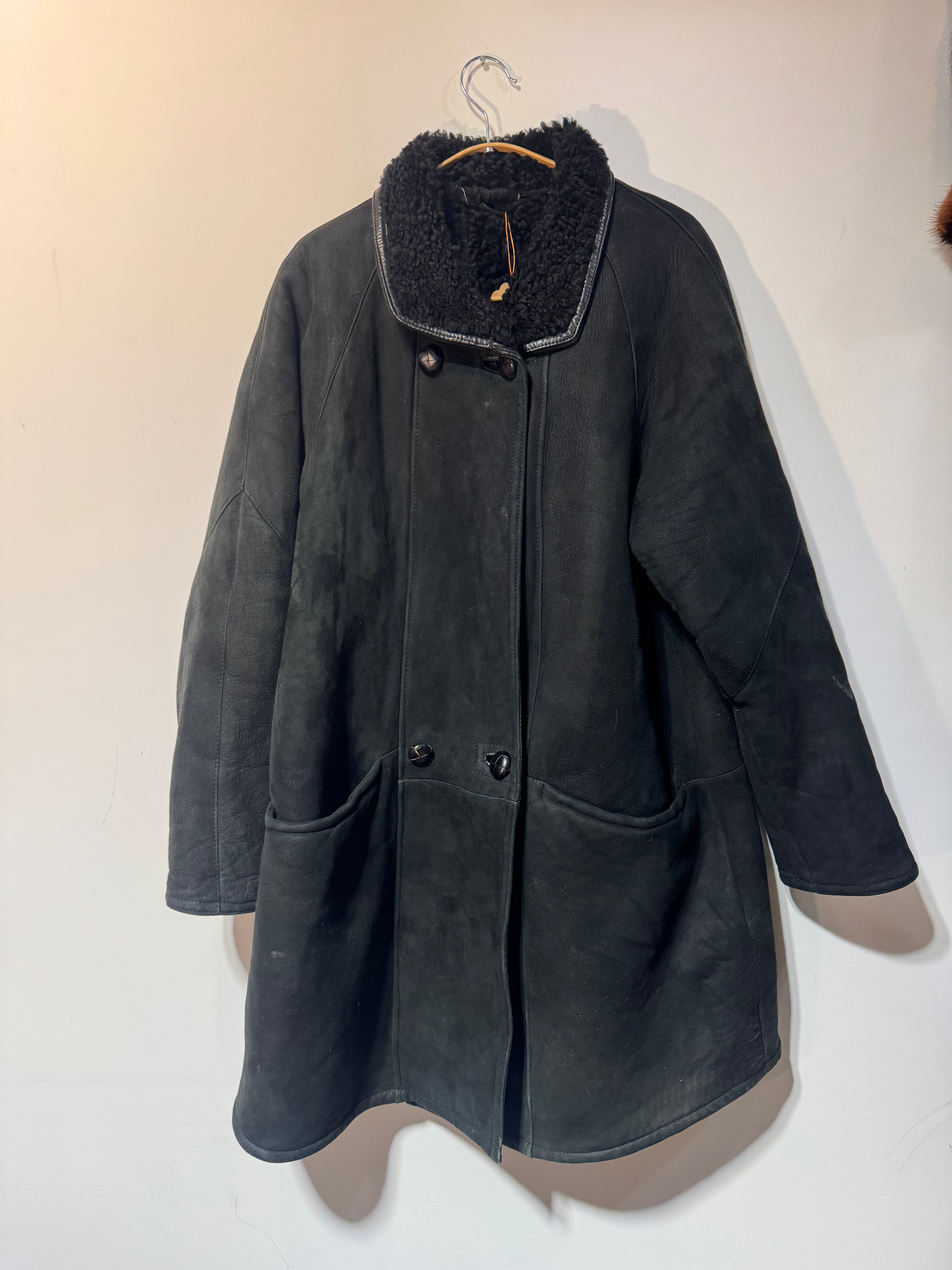 Friitalia Finland for Bloomingdale's Black Shearling Coat