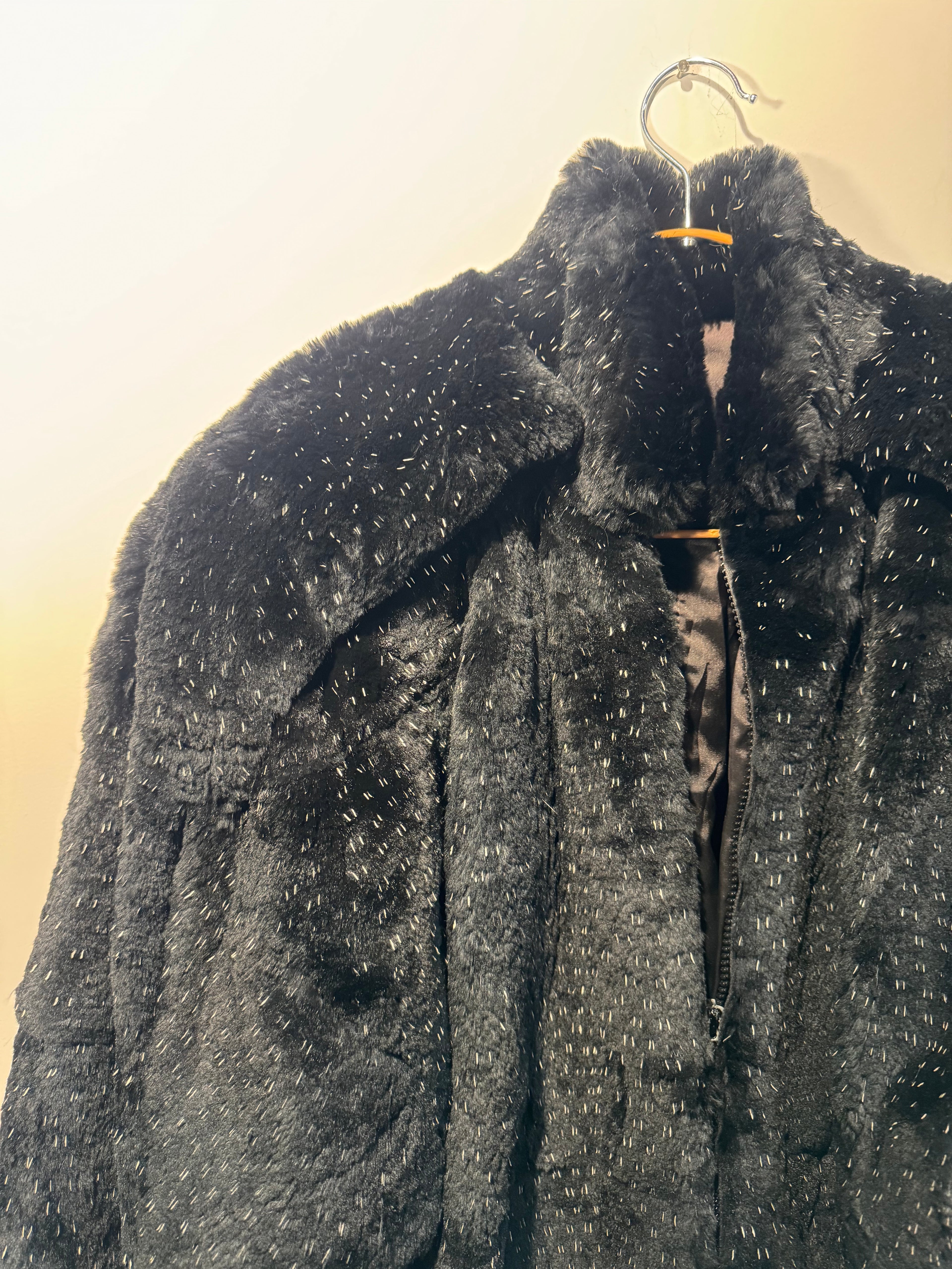 Vintage Sheared Flecked Beaver Fur Bomber Jacket