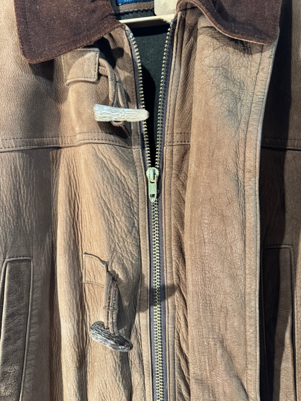 Vintage Burberrys Leather Duffle Coat - M