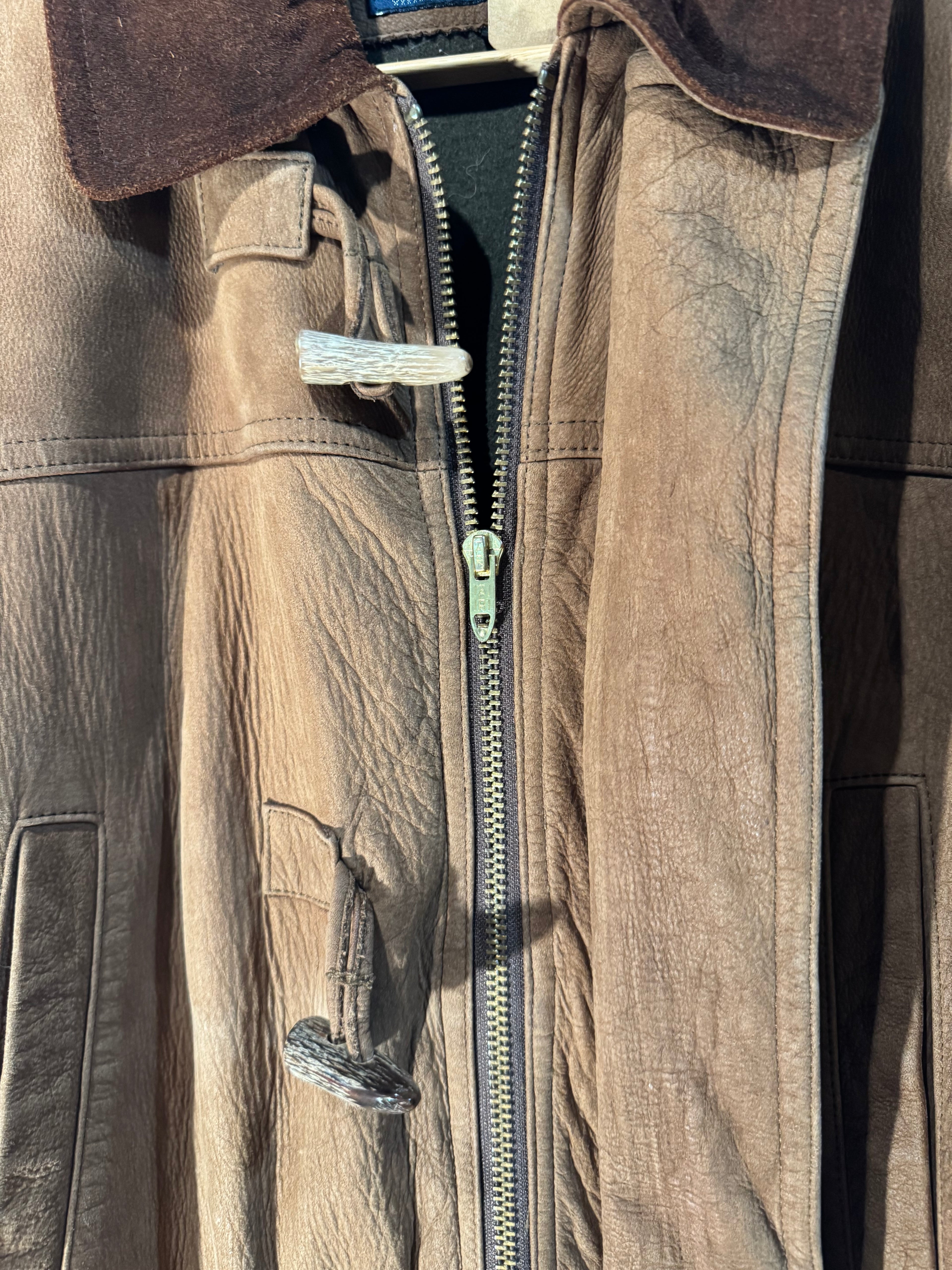 Vintage Burberrys Leather Duffle Coat - M