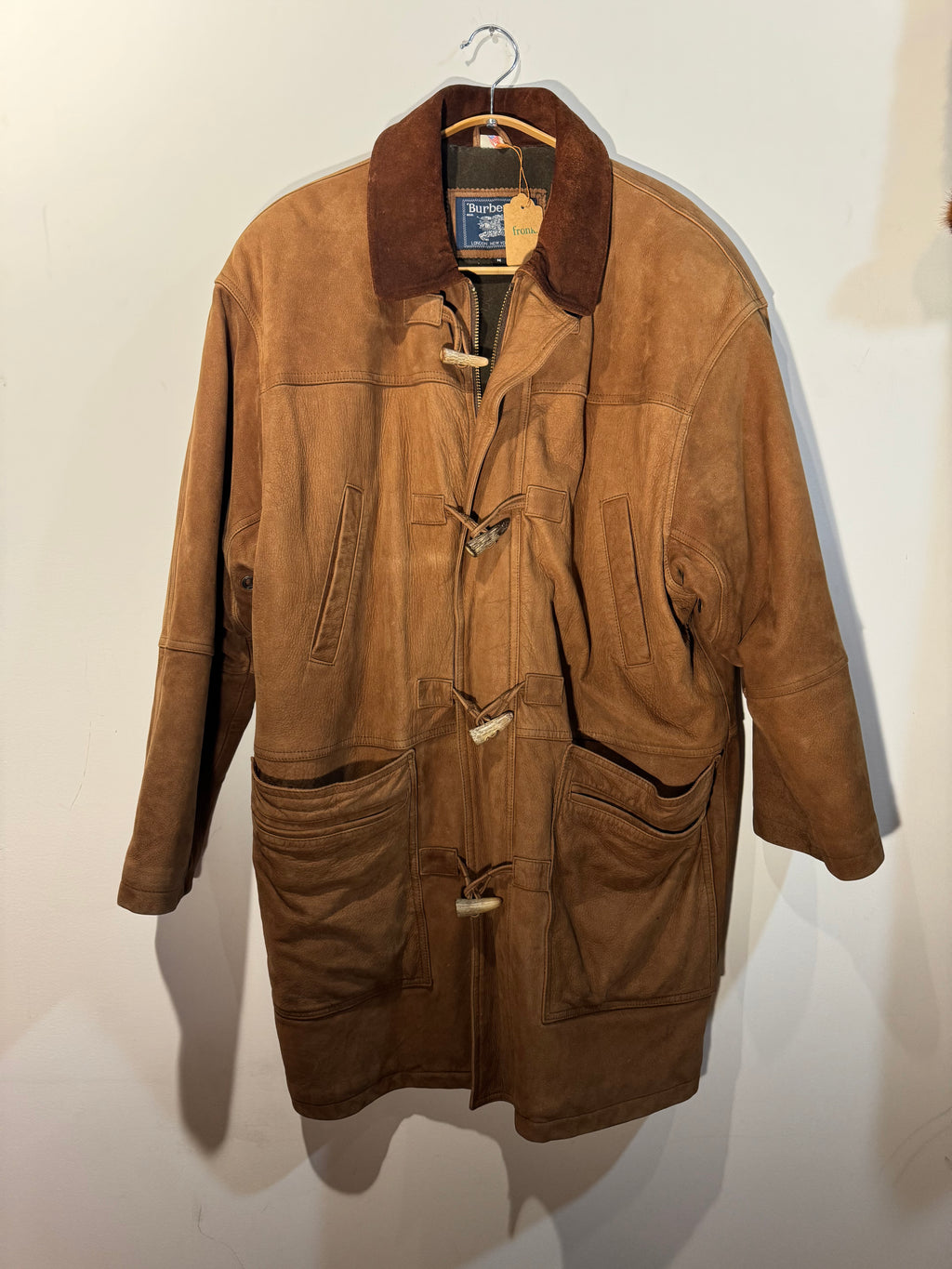 Vintage Burberrys Leather Duffle Coat - M