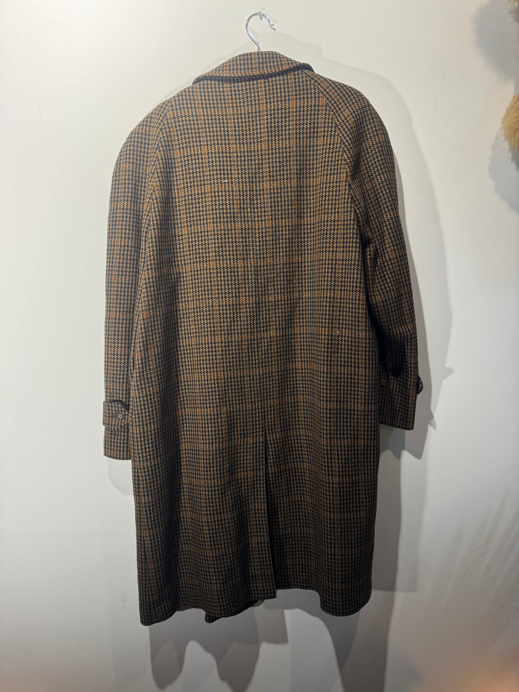 Vintage Burberrys Wool Houndstooth Overcoat